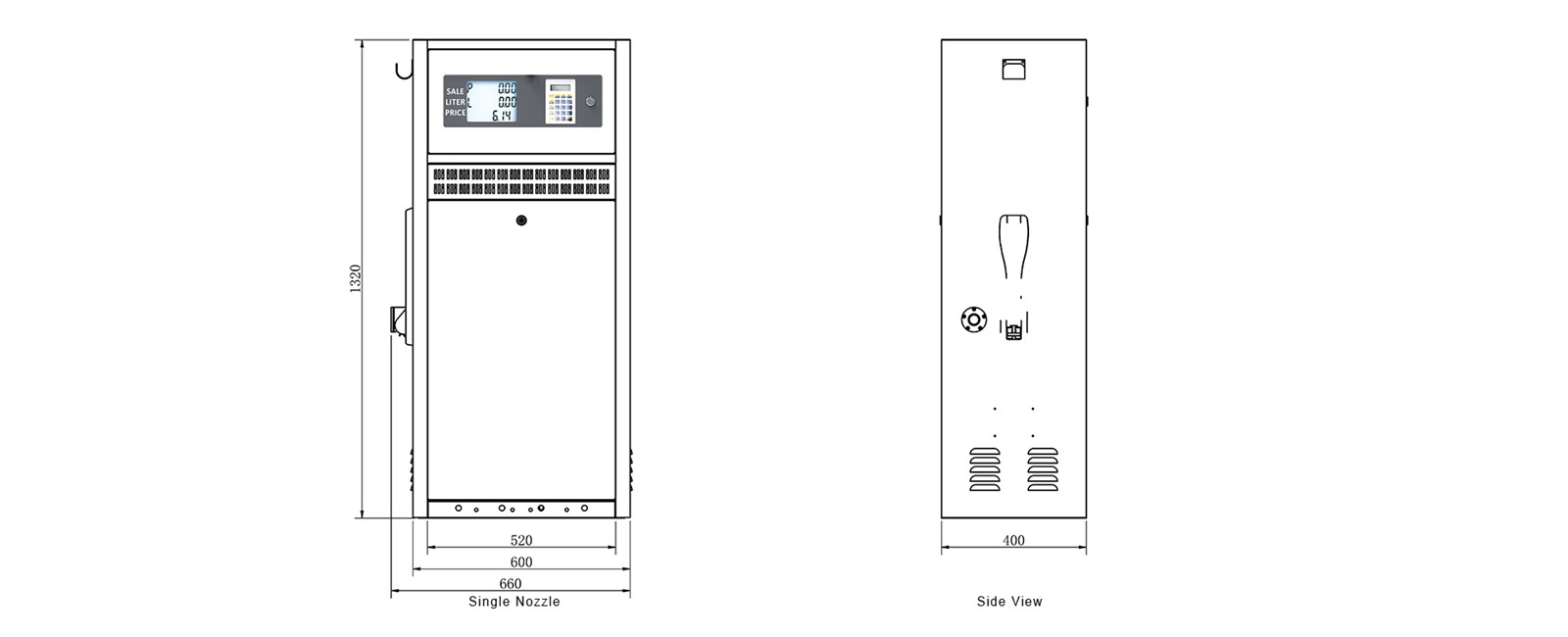 fuel dispenser size fuel dispenser size